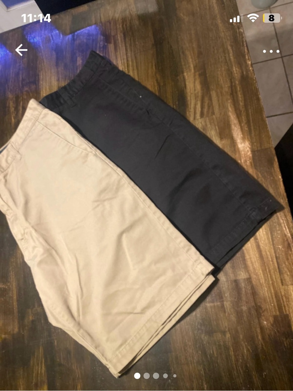 Volcom Khaki Shorts with Navy Logo Tab . VOLCOM